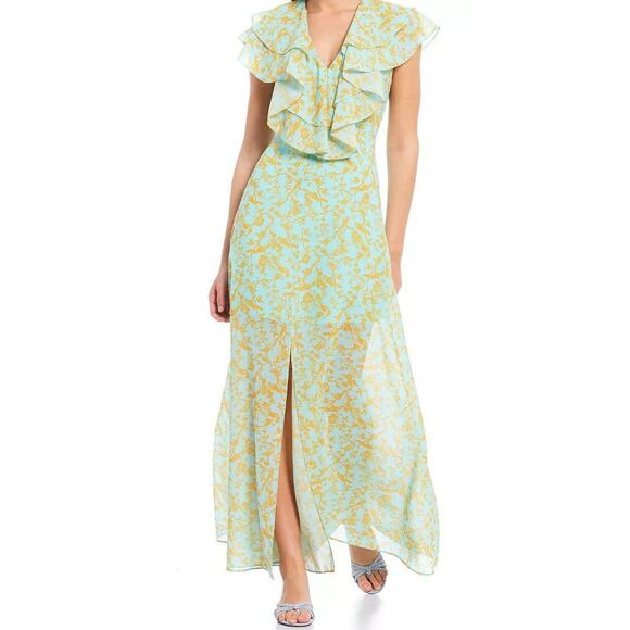 6 NWT Sachin & Babi Annemarie Ruffle Toile du Jouy Front Slit Dress MSRP $295 - Picture 2 of 6